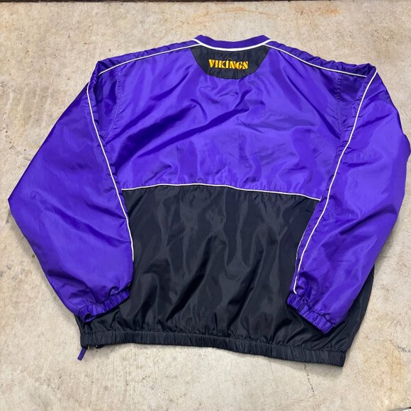 Vintage Minnesota Vikings Jacket Men XL Purple Windbreaker Pullover NFL Football - Picture 8 of 9